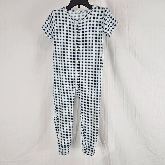 Kate Quinn Green White Plaid Bamboo Jumpsuit Romper Toddler Size 3T - Picture 1 of 5